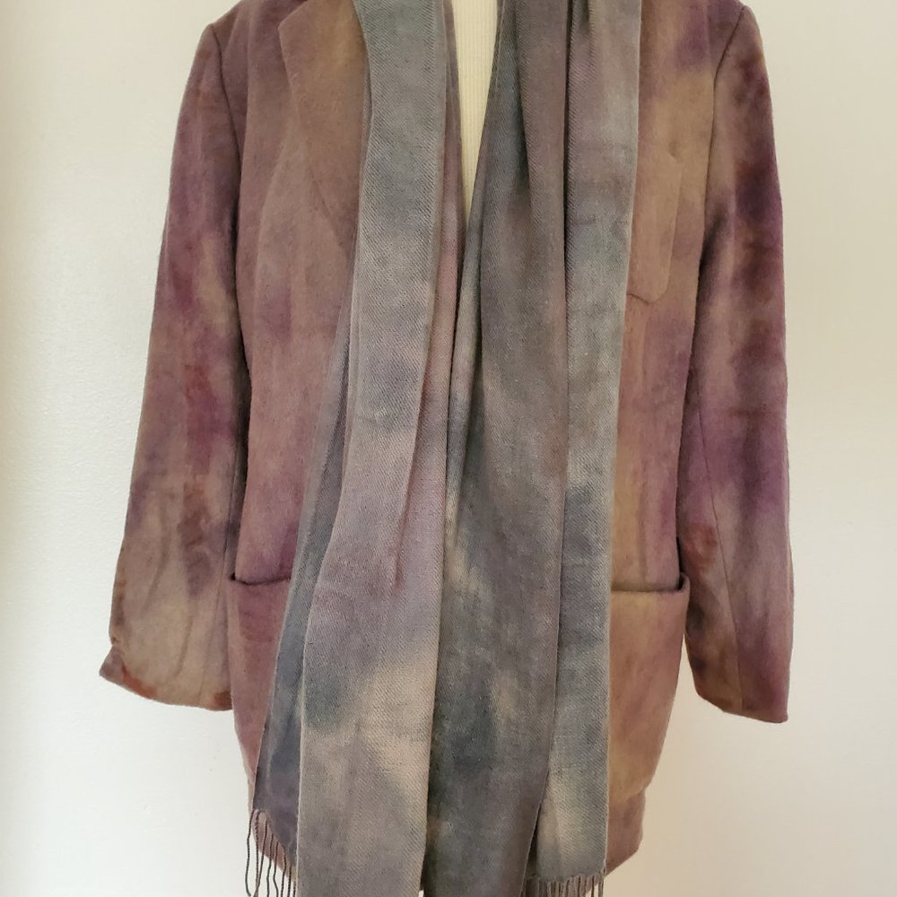 Wool camel Blazer coat Jacket purple 10 12 14 16 XL plus unisex Gray beige - Picture 9 of 15